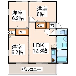 ソフィアハイツ田迎の物件間取画像